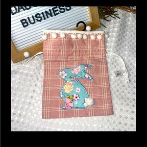 Pier 1 Imports Rare Unique Pouch Bag makeup  pompom 8x5.5.